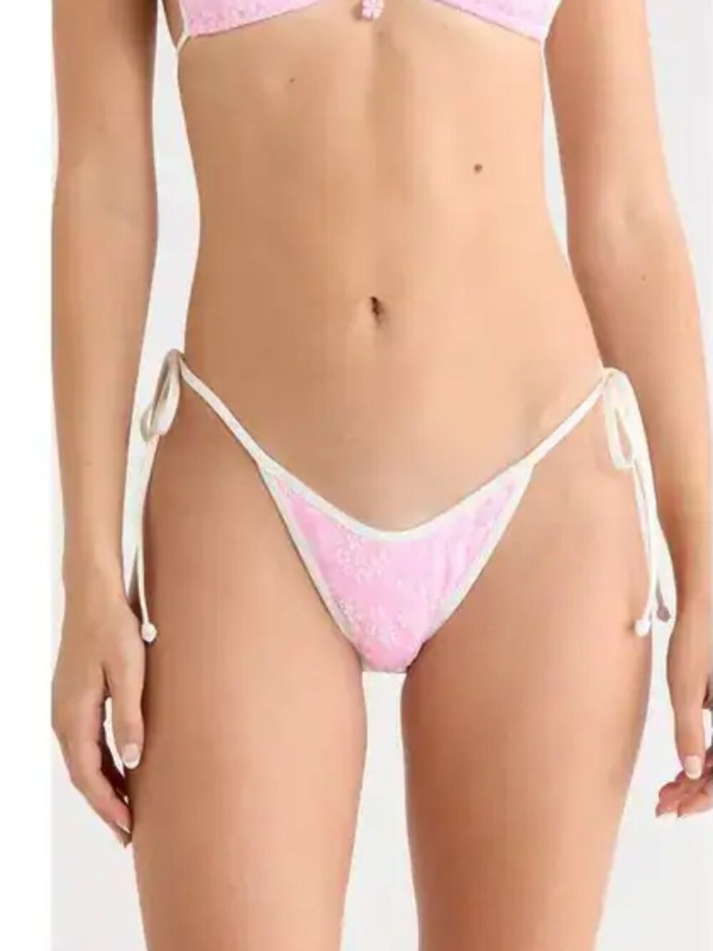 Kulani Kinis Dipped Side Tie Bikini Bottoms – Sugar Sprinkle Pink – Medium